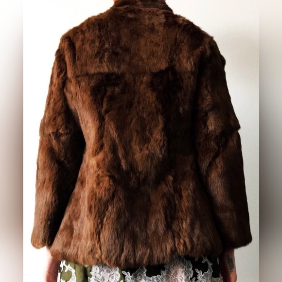 Vintage Brown Rabbit Fur Jacket - Picture 2 of 16